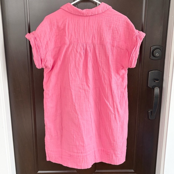 EUC J. Crew Gauze Popover Dress Pink Size Large - Picture 10 of 10